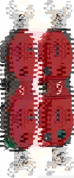 Straight Blade Duplex Receptacle: NEMA 5-20R, 20 Amps, Self-Grounding